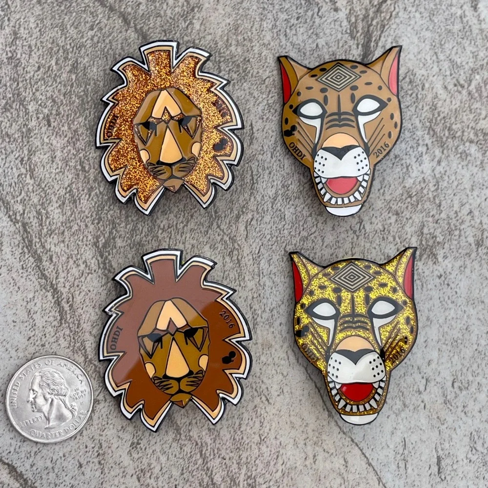 Destination Imagination 2016 Global Finals Lion Cheetah Enamel Pin Lot 4pc Set